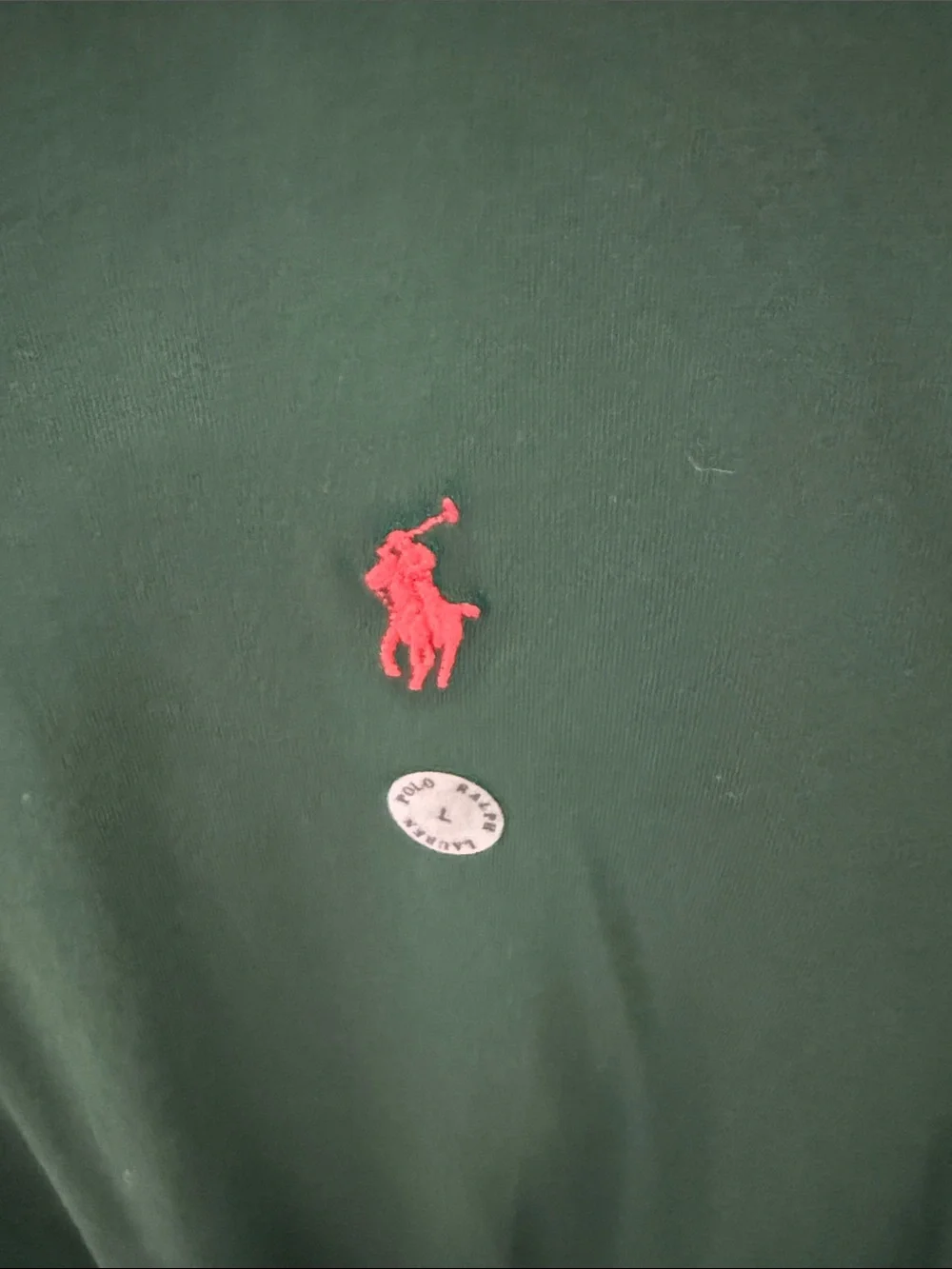 Polo by Ralph Lauren Forest Green Long Sleeve Tee with Red Logo